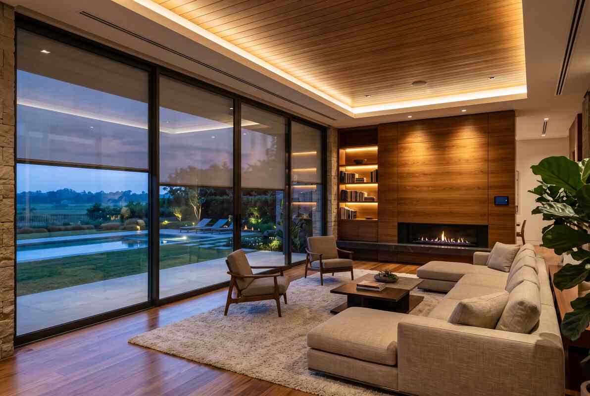 Flush-mounted smart keypad in a luxury residence designed by Sphere Audio Video for custom smart home integration Flush-mounted smart keypad in a luxury residence designed by Sphere Audio Video for custom smart home integration