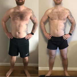 Side-by-side before-and-after client transformation, result 05.