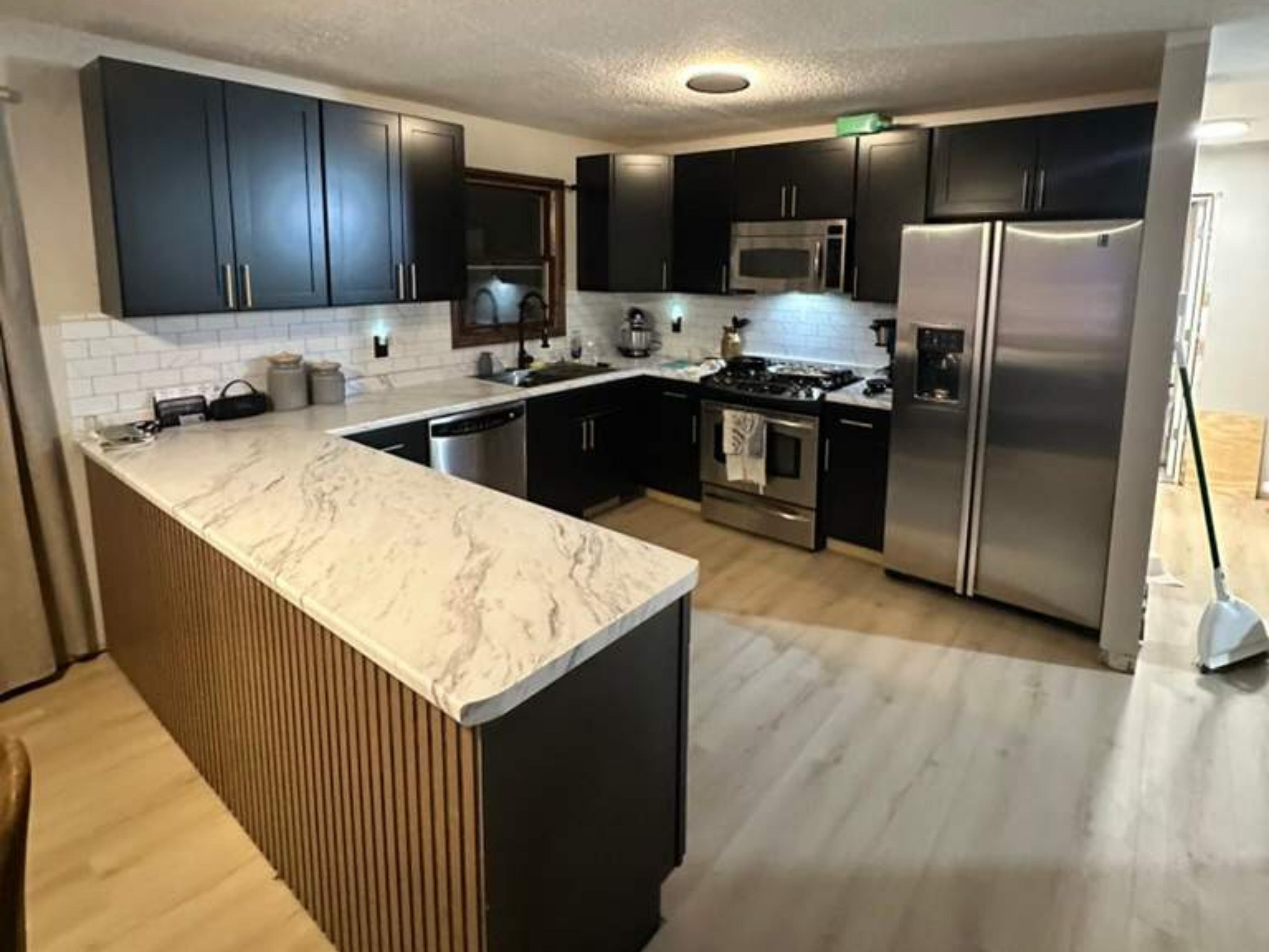 After renovation - bright open-concept living space