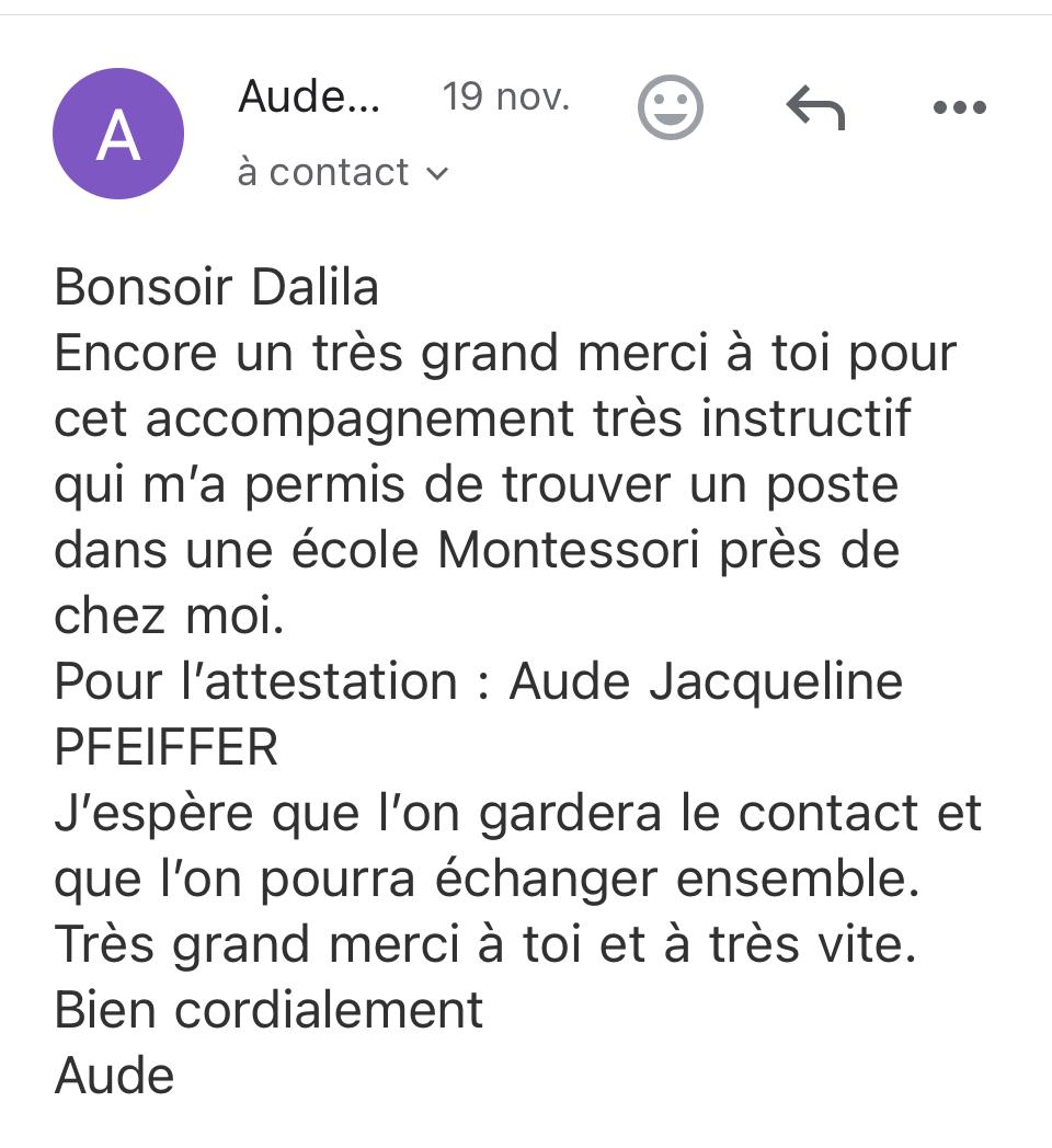 Témoignage éducatrice Montessori