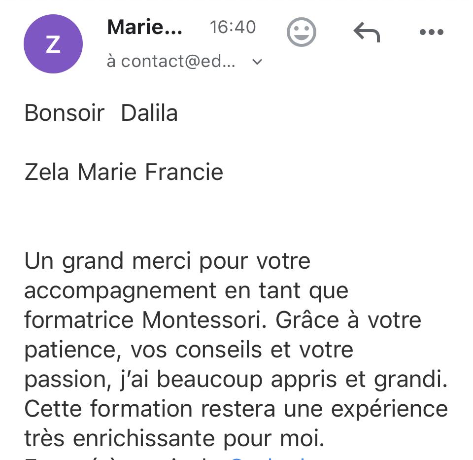 Témoignage éducatrice Montessori