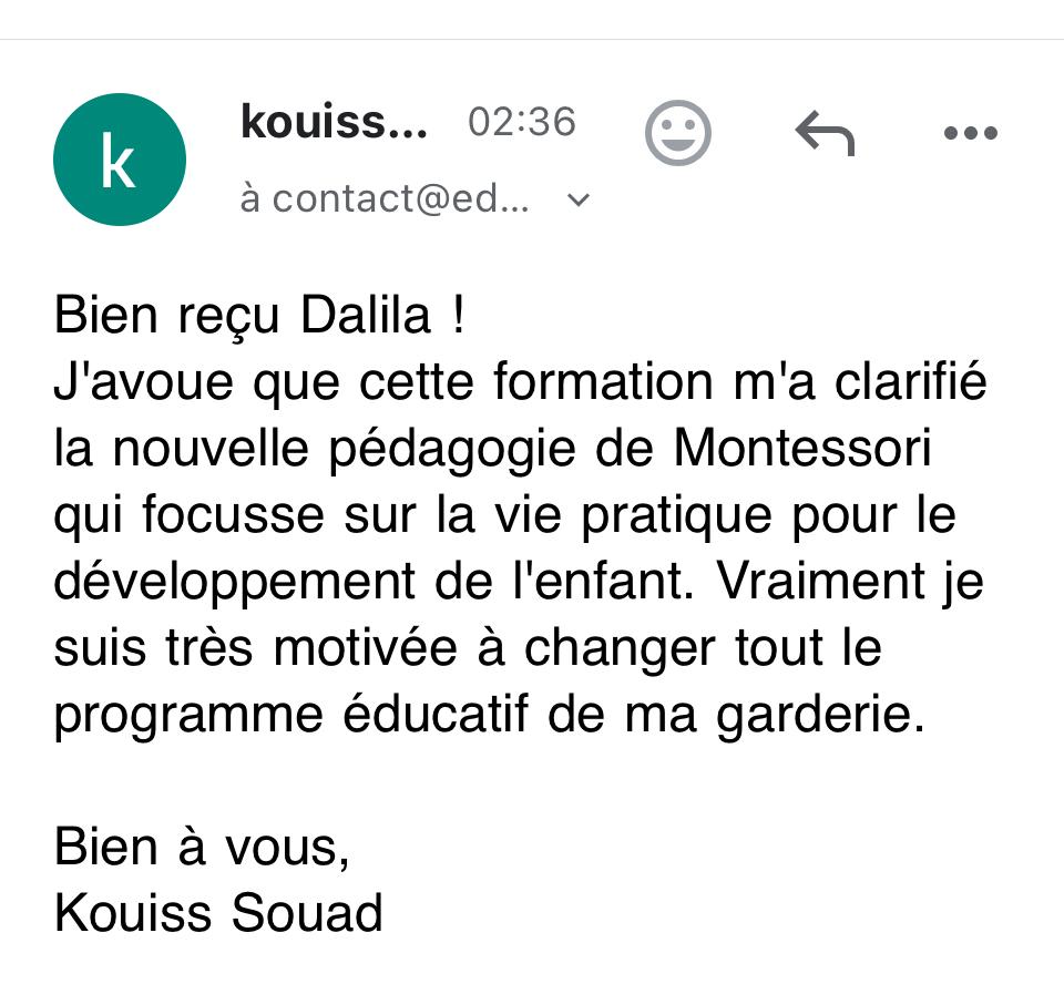 Témoignage éducatrice Montessori