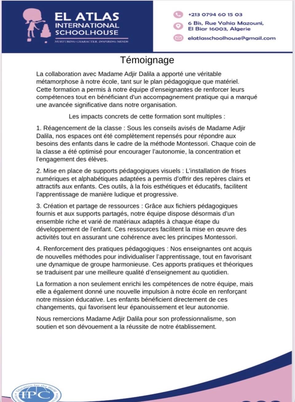 Capture témoignage Montessori Authentique