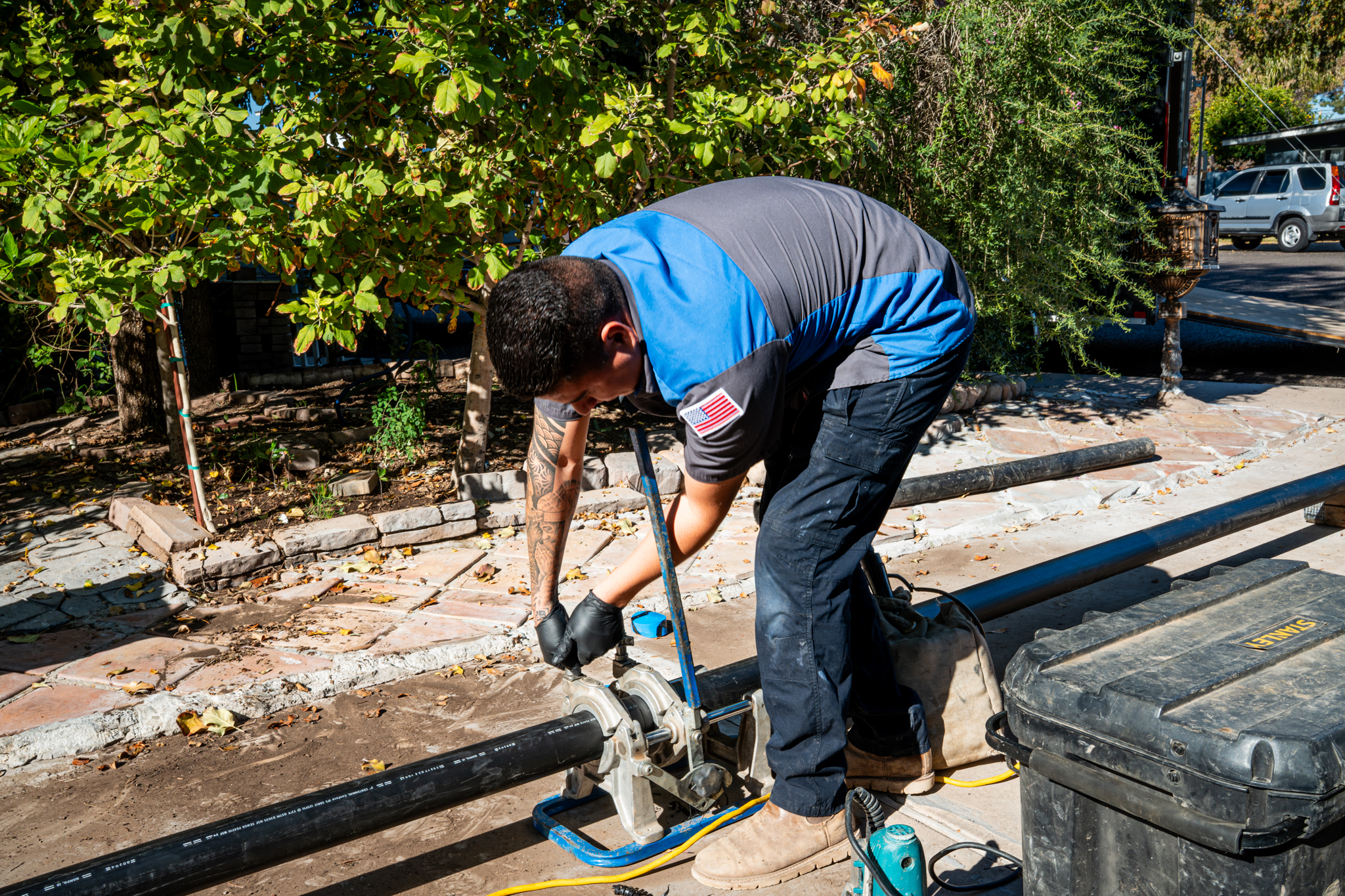 Drain line cutting to length