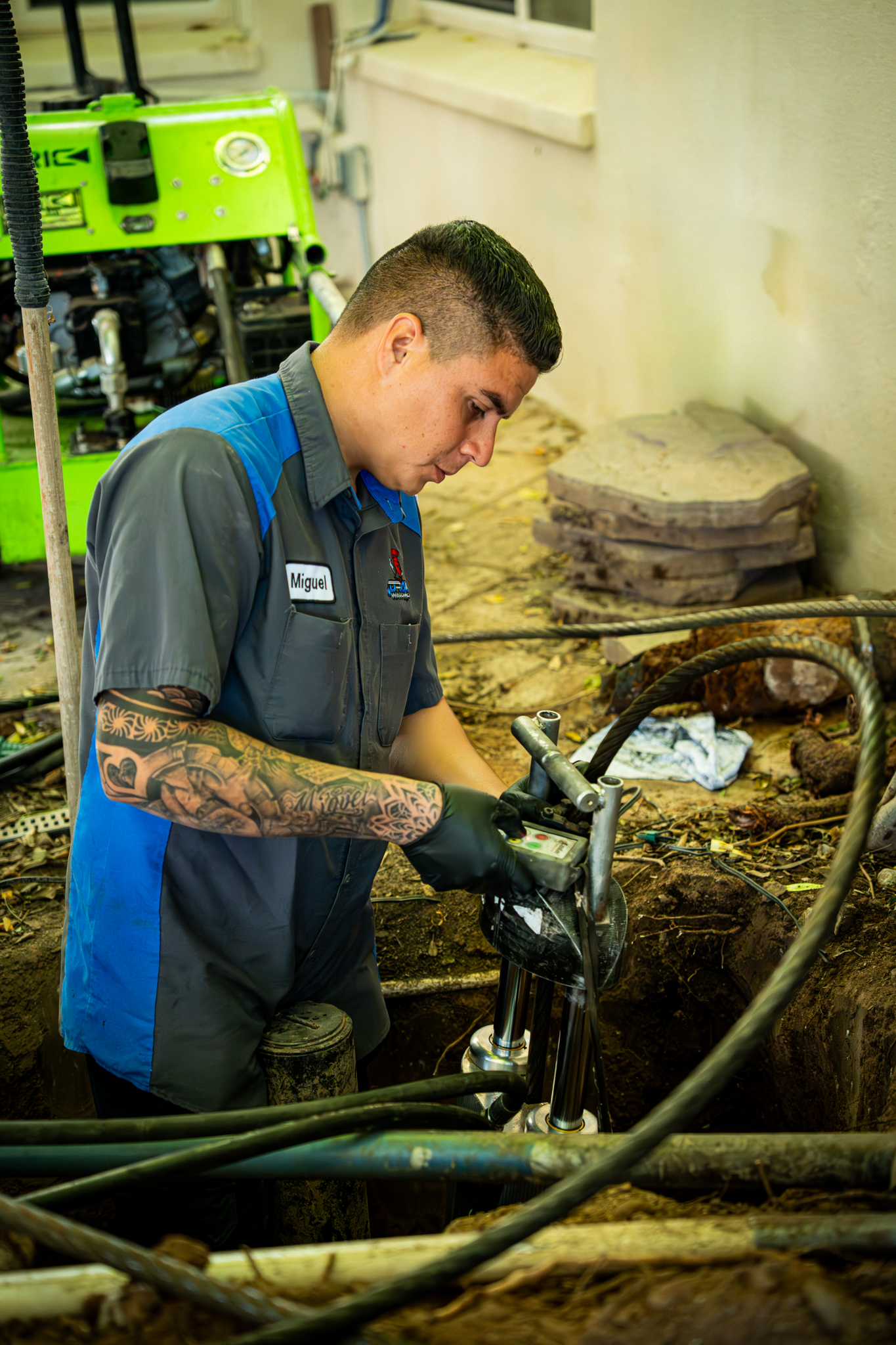 Sewer line repiping work