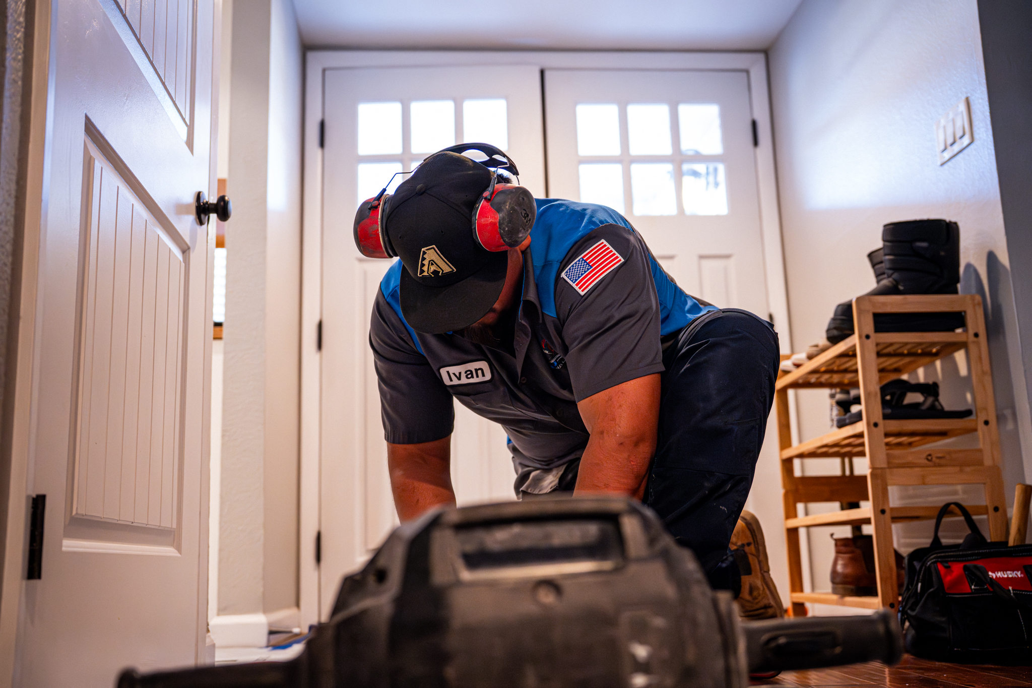 Getting equipment ready for drain inspection