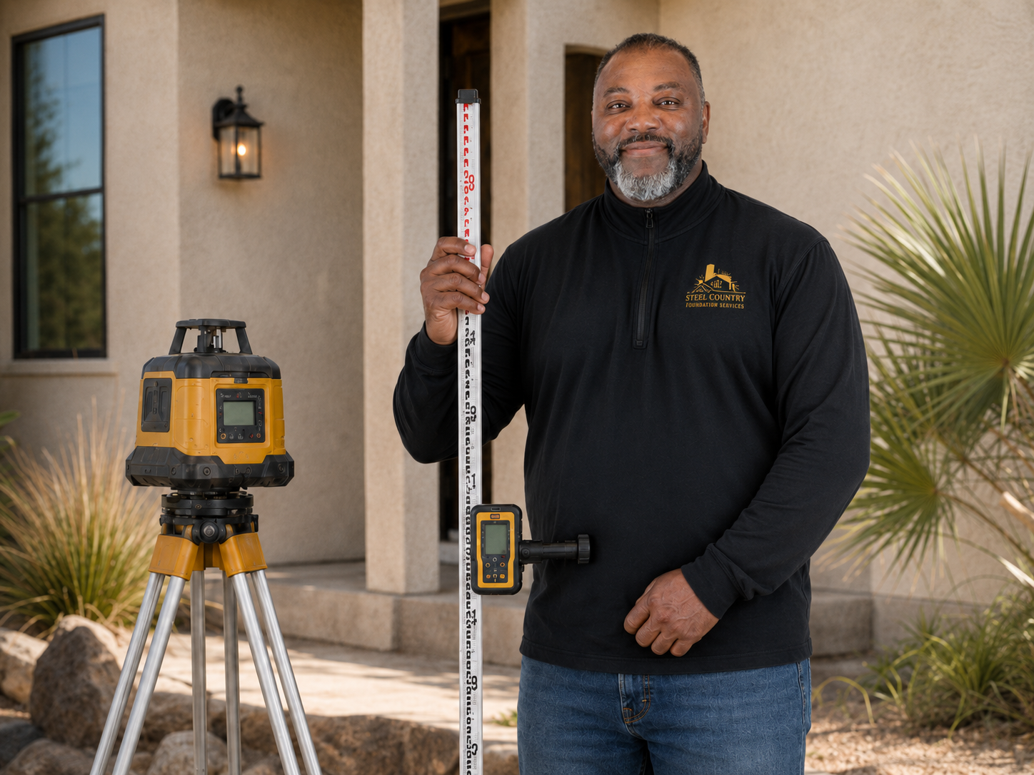 Steel Country Foundation Services owner with foundation inspection equipment