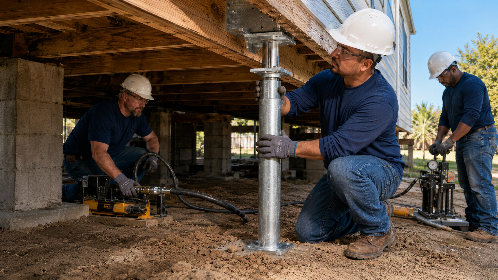 Steel Country Foundation Services crew performing foundation support work