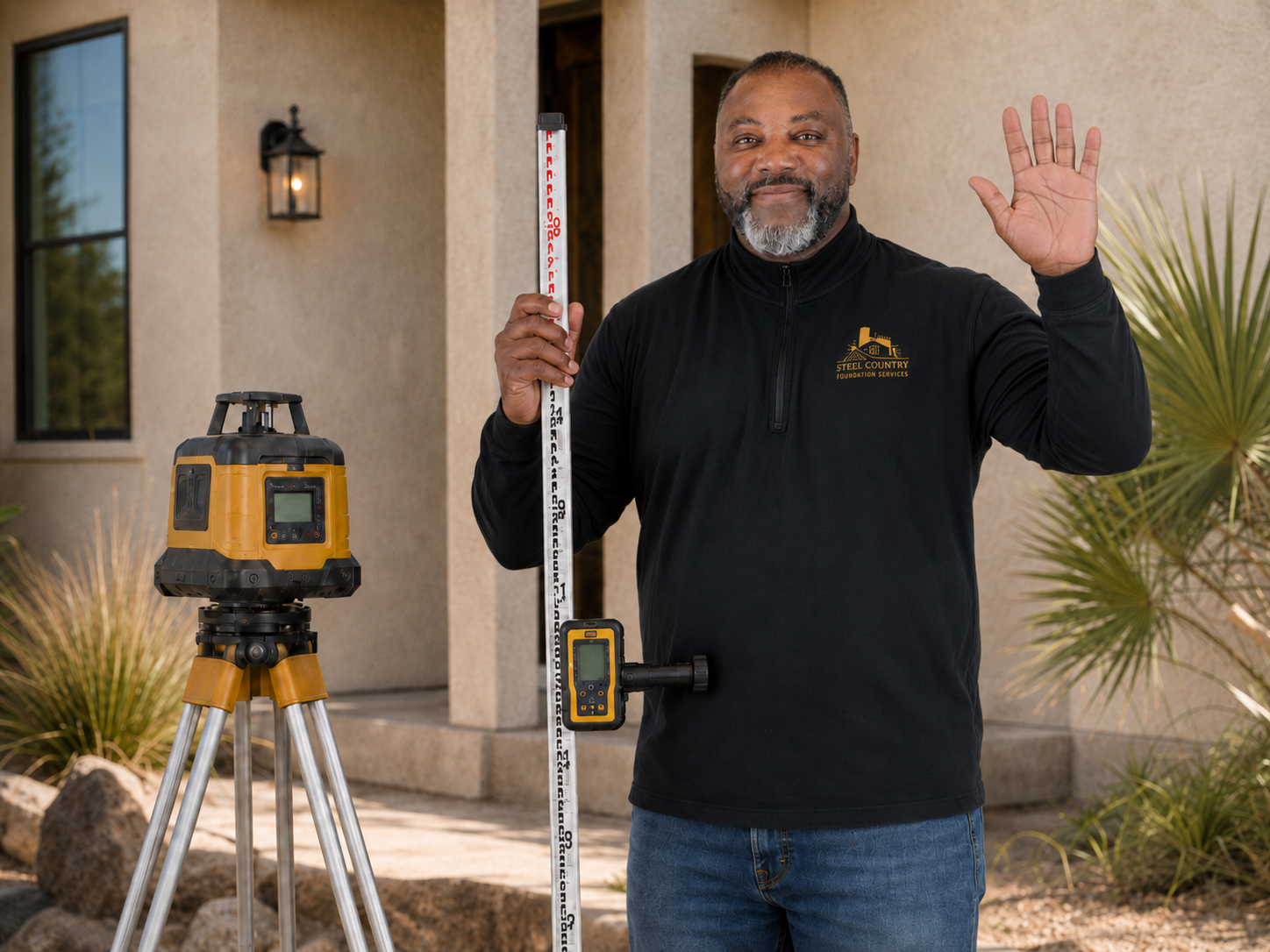 Steel Country Foundation Services representative at a South Texas home