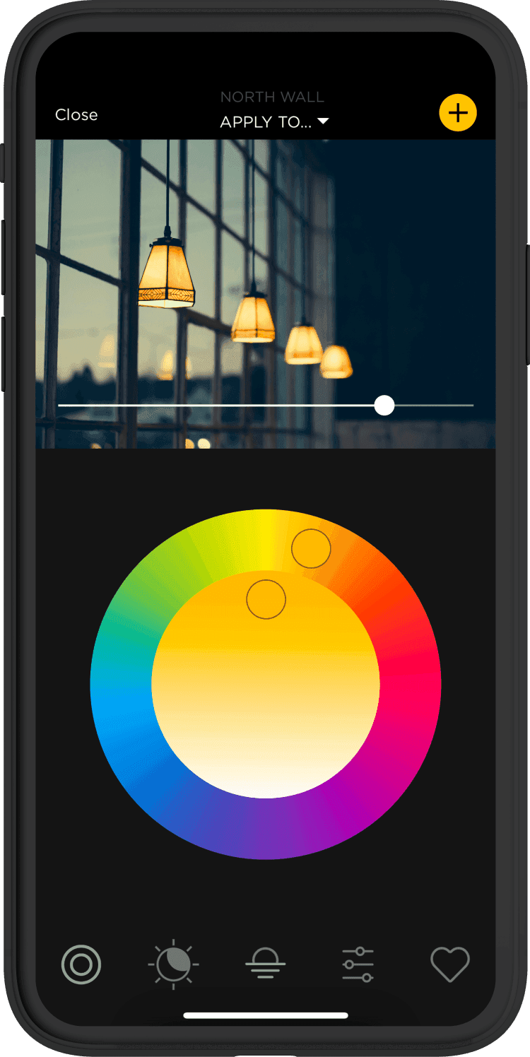 Mobile App Controls - Color control lighting