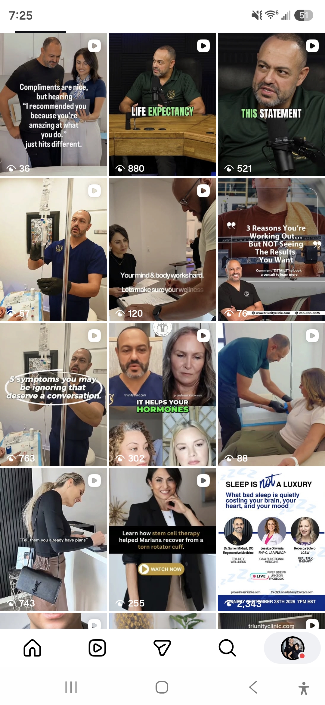 Triunity Wellness social media content
