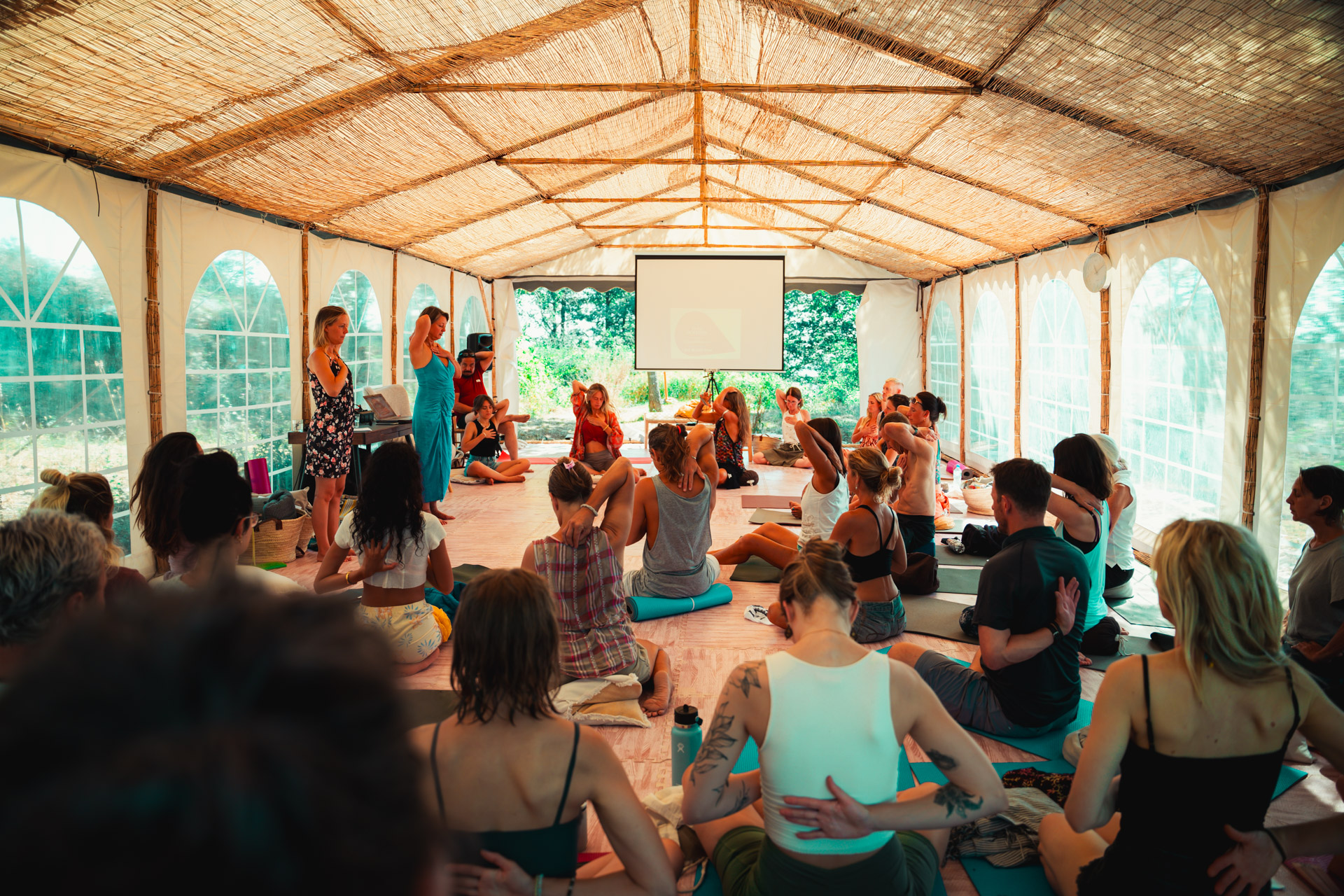 Group breathing session at ASHA