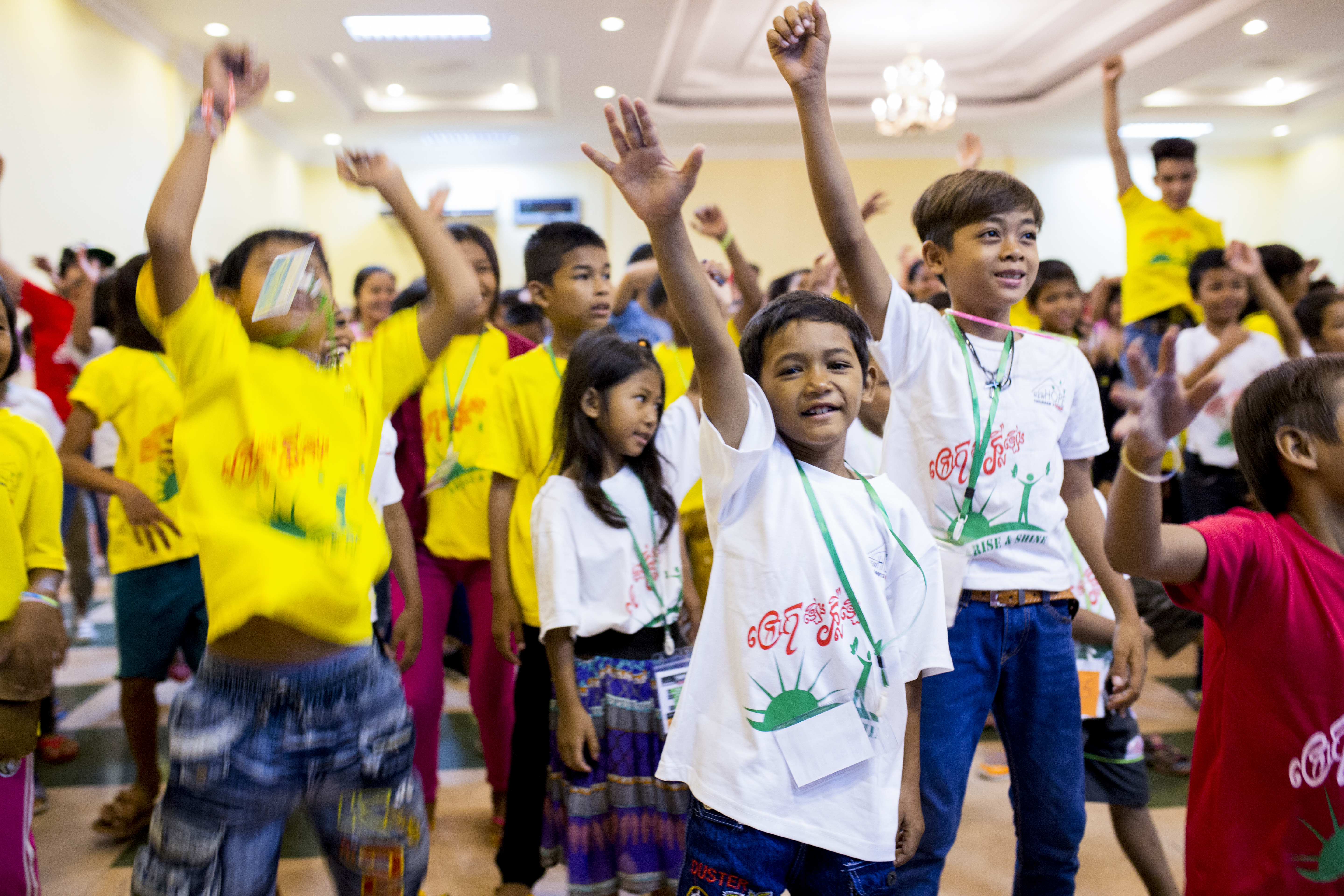 Children celebrating at New Hope Kids' Camp