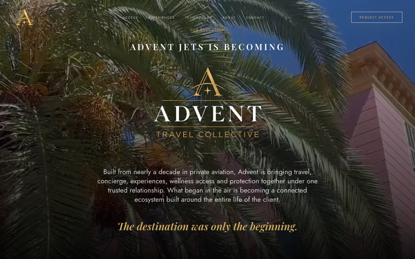 Advent Travel Collective website homepage