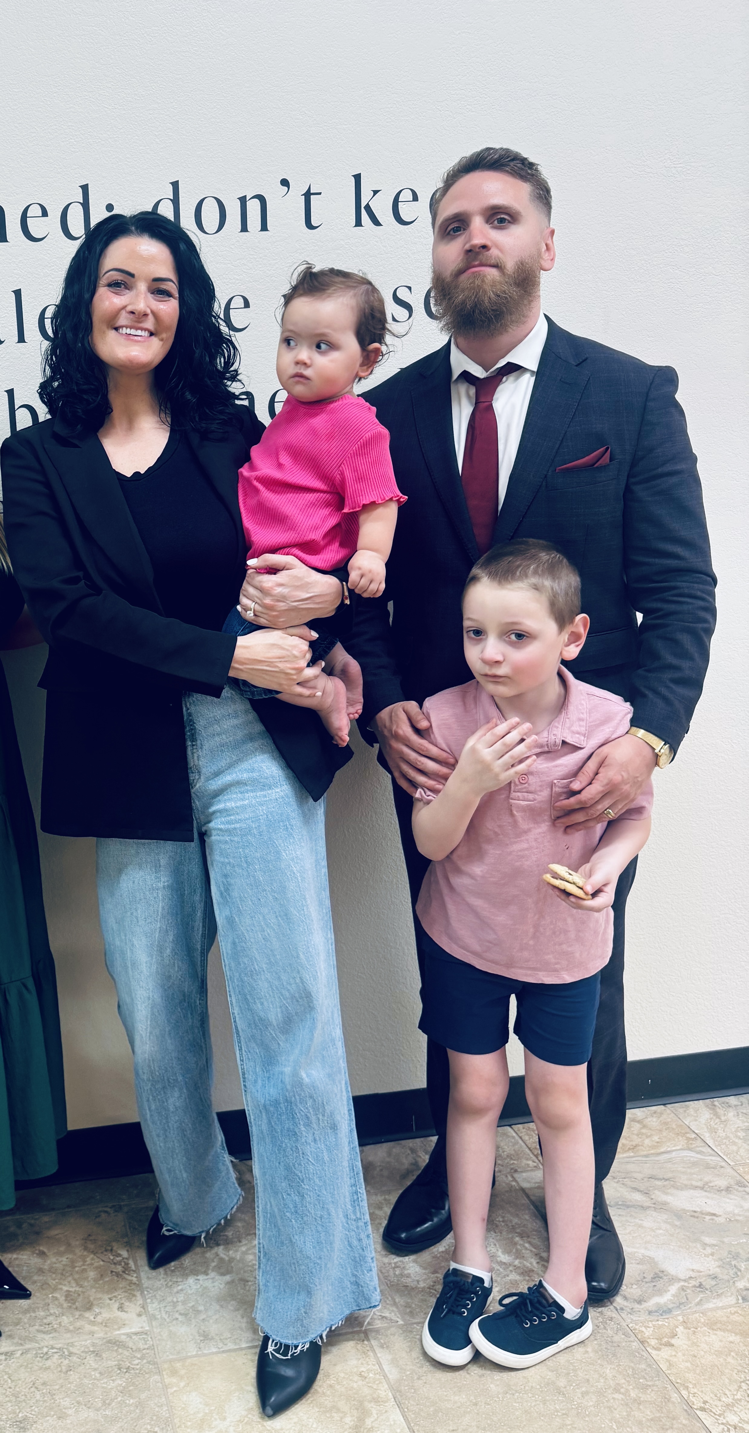 Colton Lane Hall with his wife Kiernan and their children Derek and Evelyn