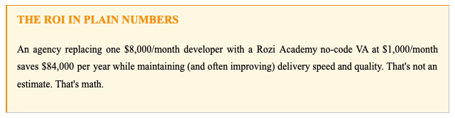 ROI IN PLAIN NUMBERS