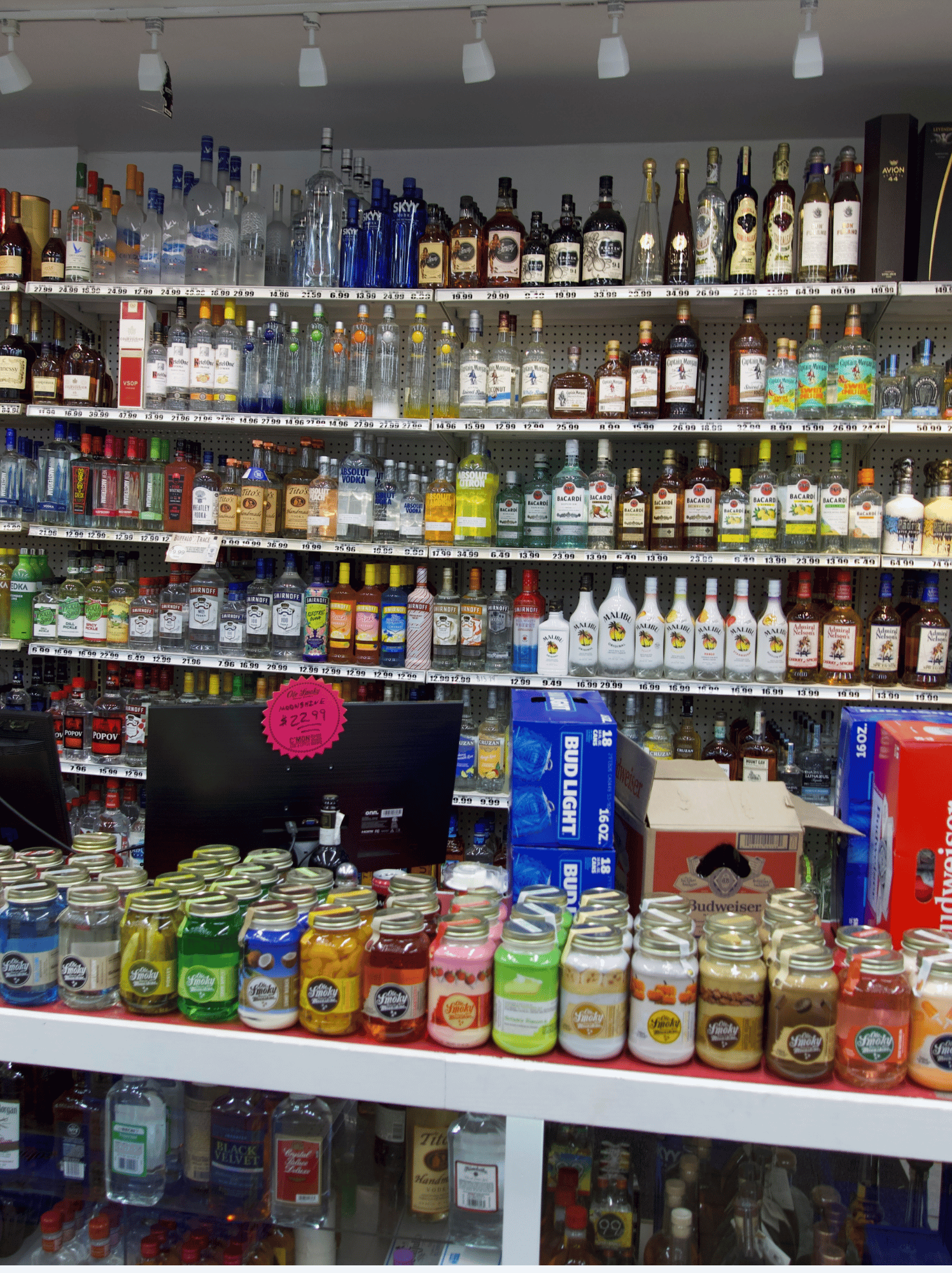 Liquor and spirits selection at SM Gas convenience store