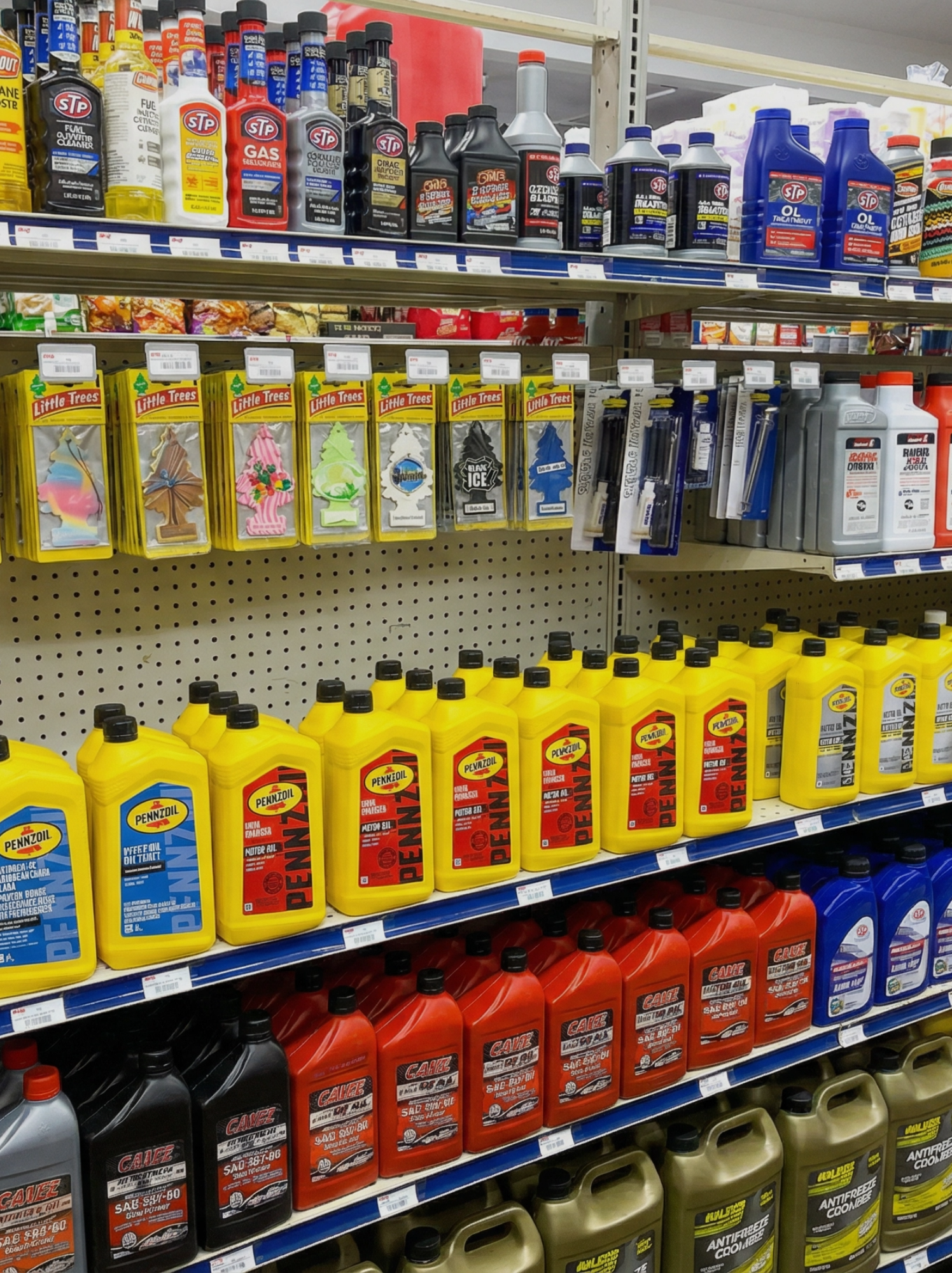 Auto supplies, motor oil, and car accessories at SM Gas station