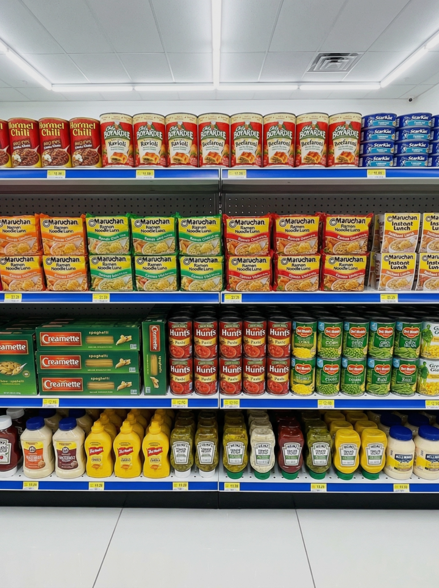 Groceries, snacks, and pantry essentials available at SM Gas convenience store