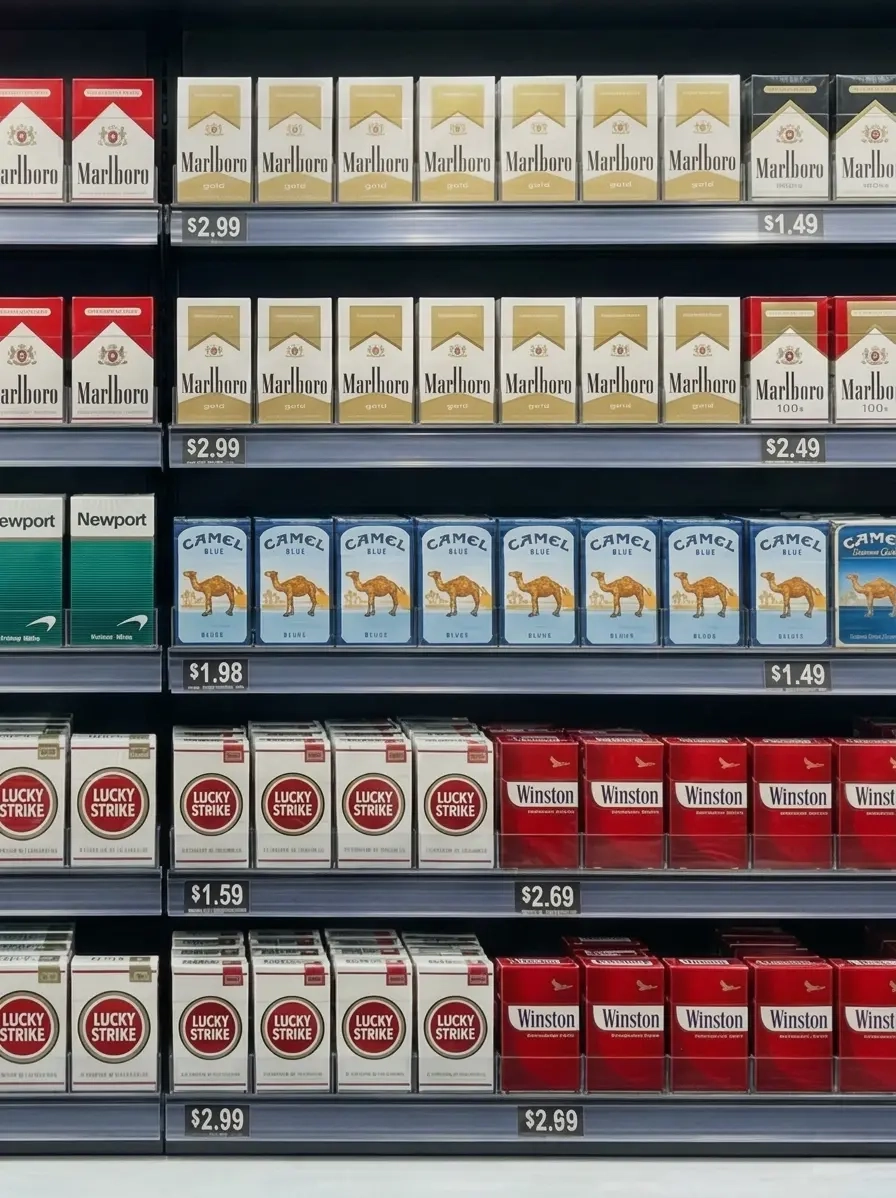 Premium tobacco products at SM Gas convenience store