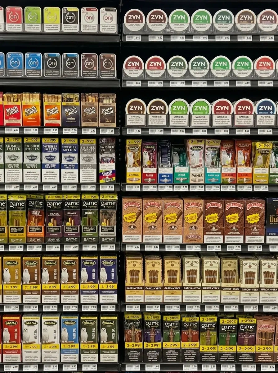 Smoking supplies and accessories at SM Gas convenience store