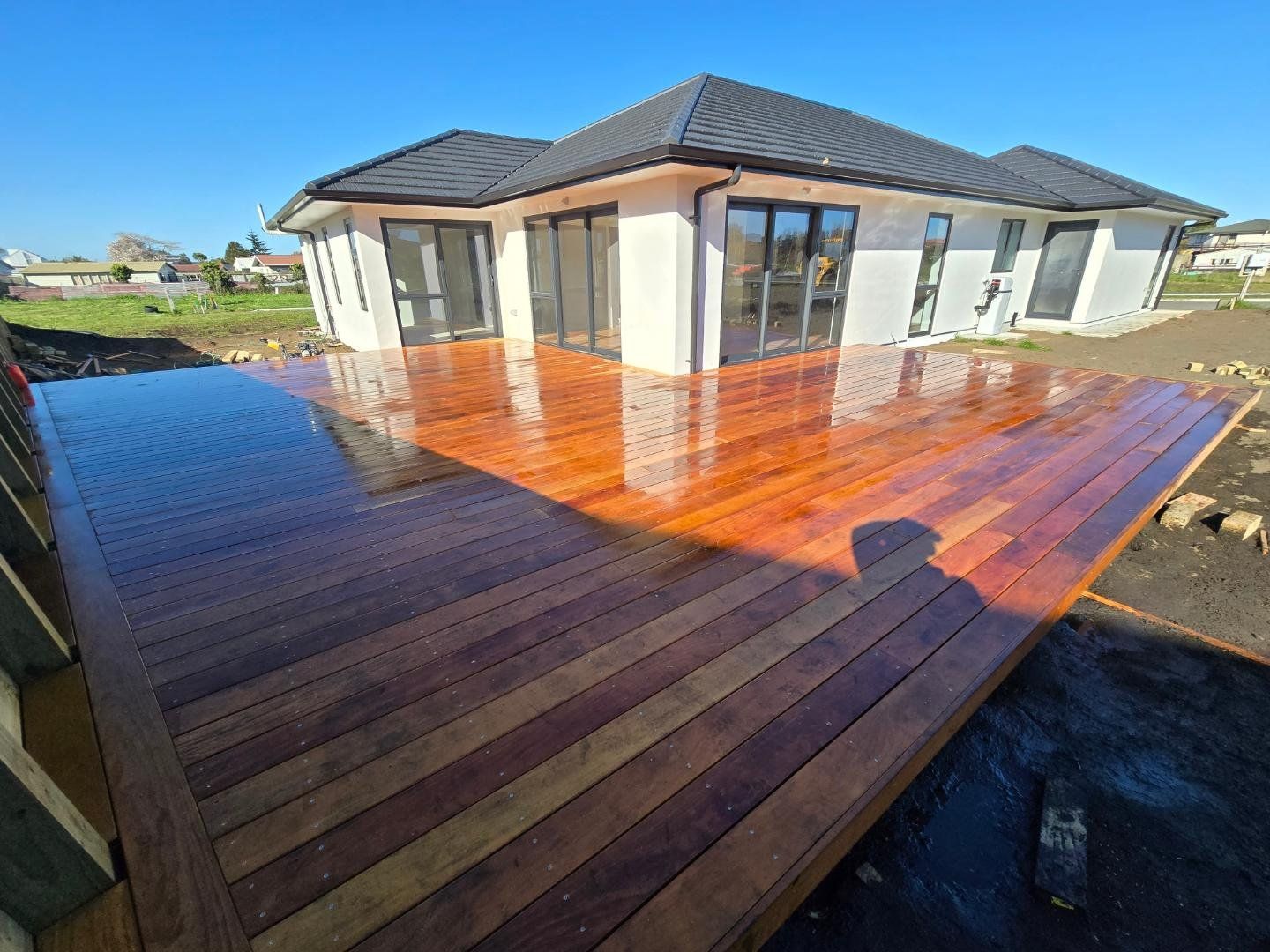 Custom wooden deck installation in Whanganui