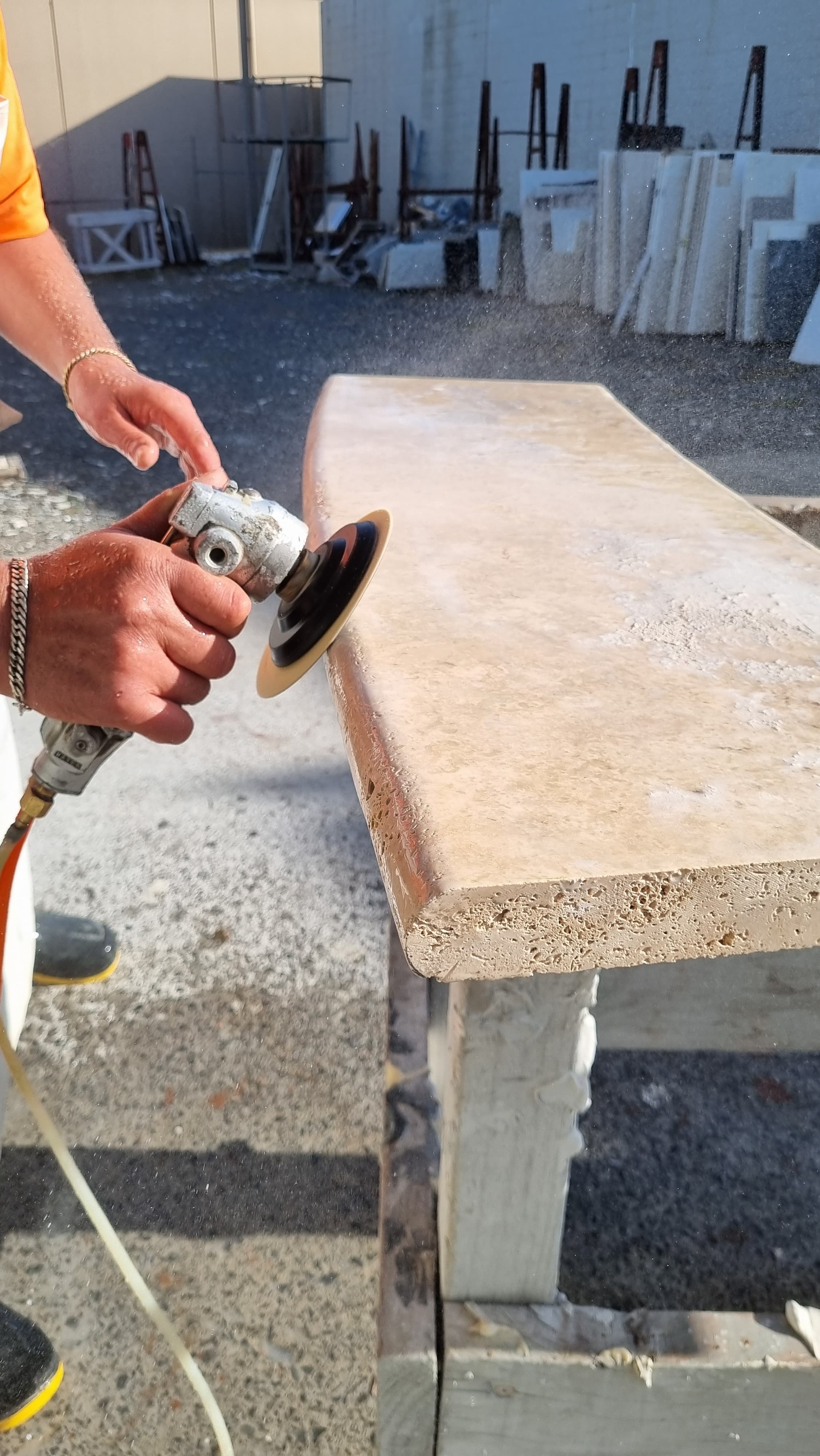 Polished stone surface detail