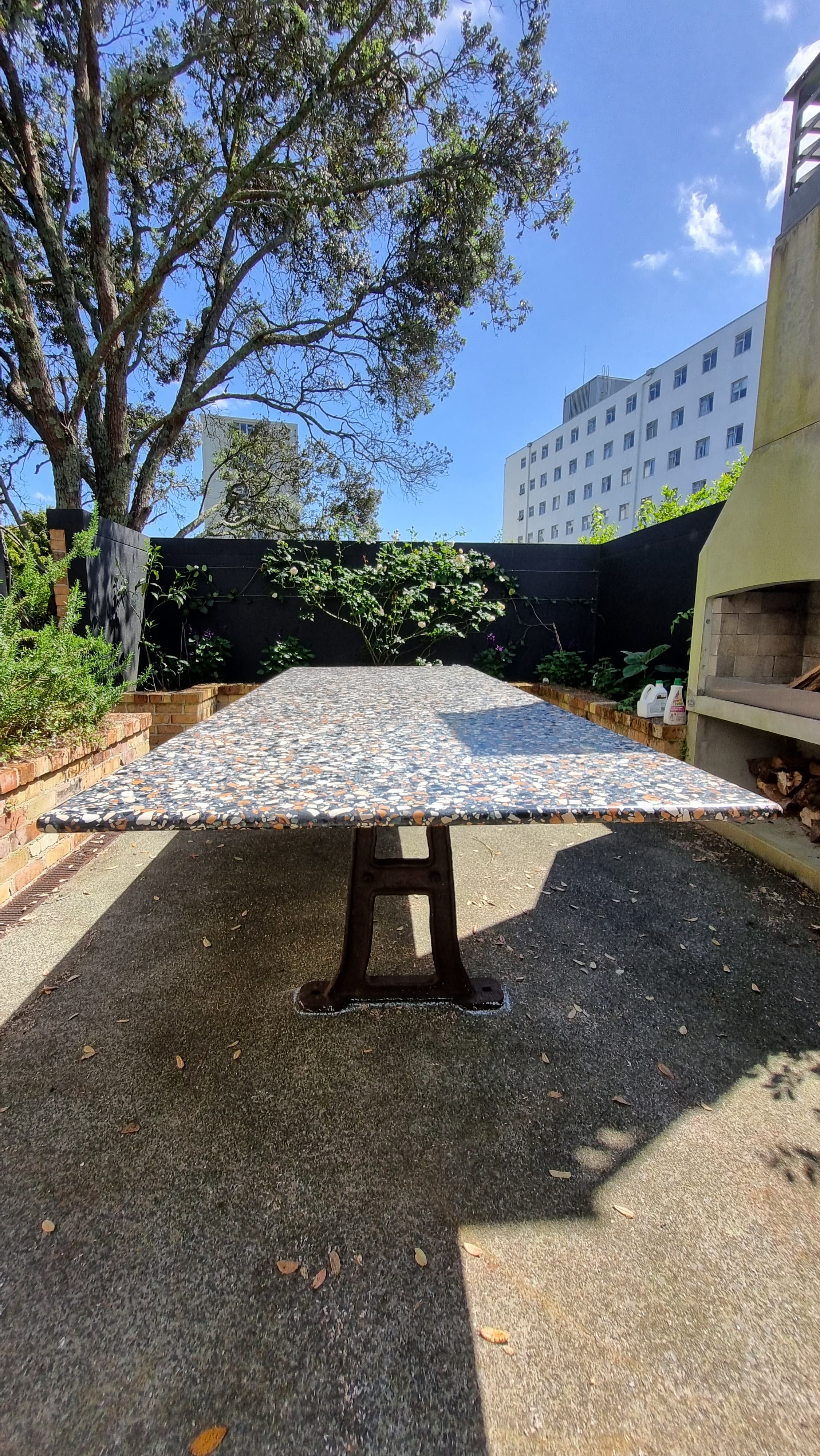 Lounge fireplace stone feature