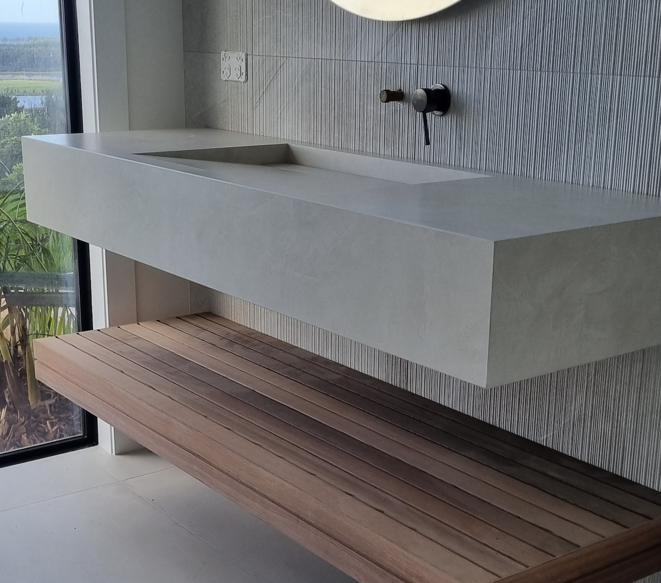 Custom stone bathroom vanity Auckland — Maximum Stone