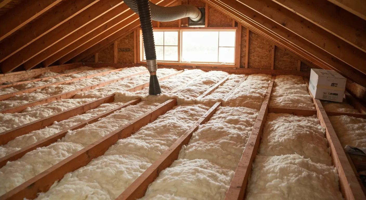 Blown-in attic insulation