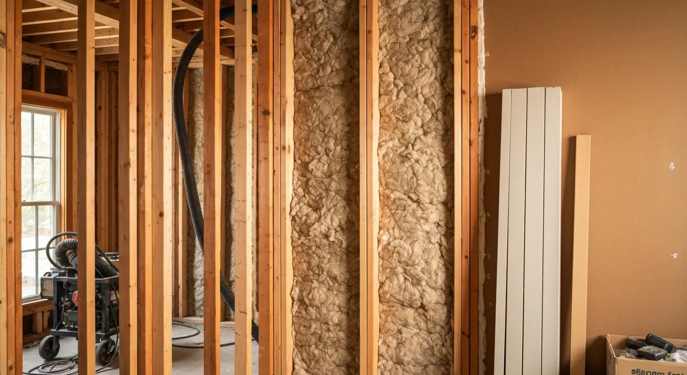 Wall cavity blown-in insulation upgrade