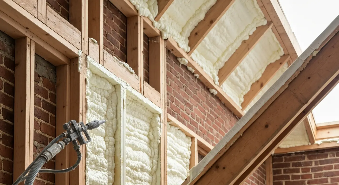 Spray foam insulation application