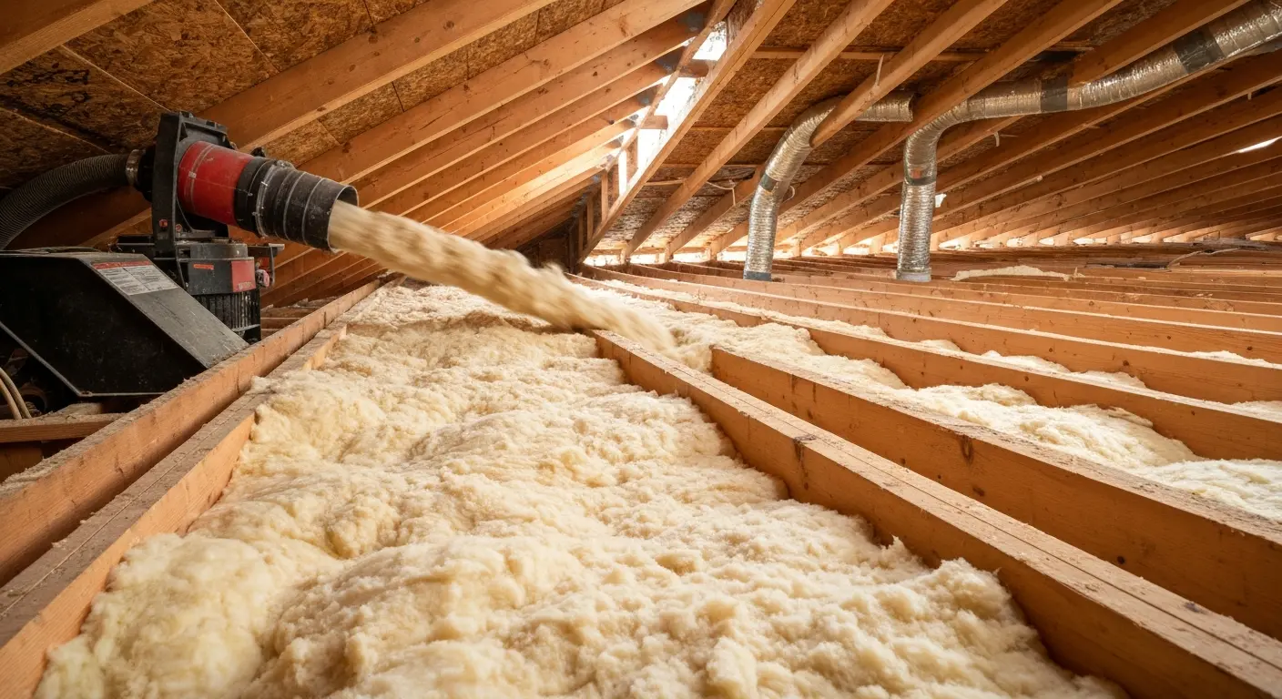 Blown-in cellulose insulation