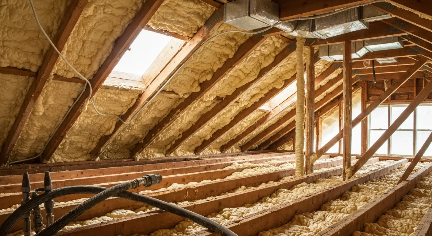 Closed-cell spray foam application