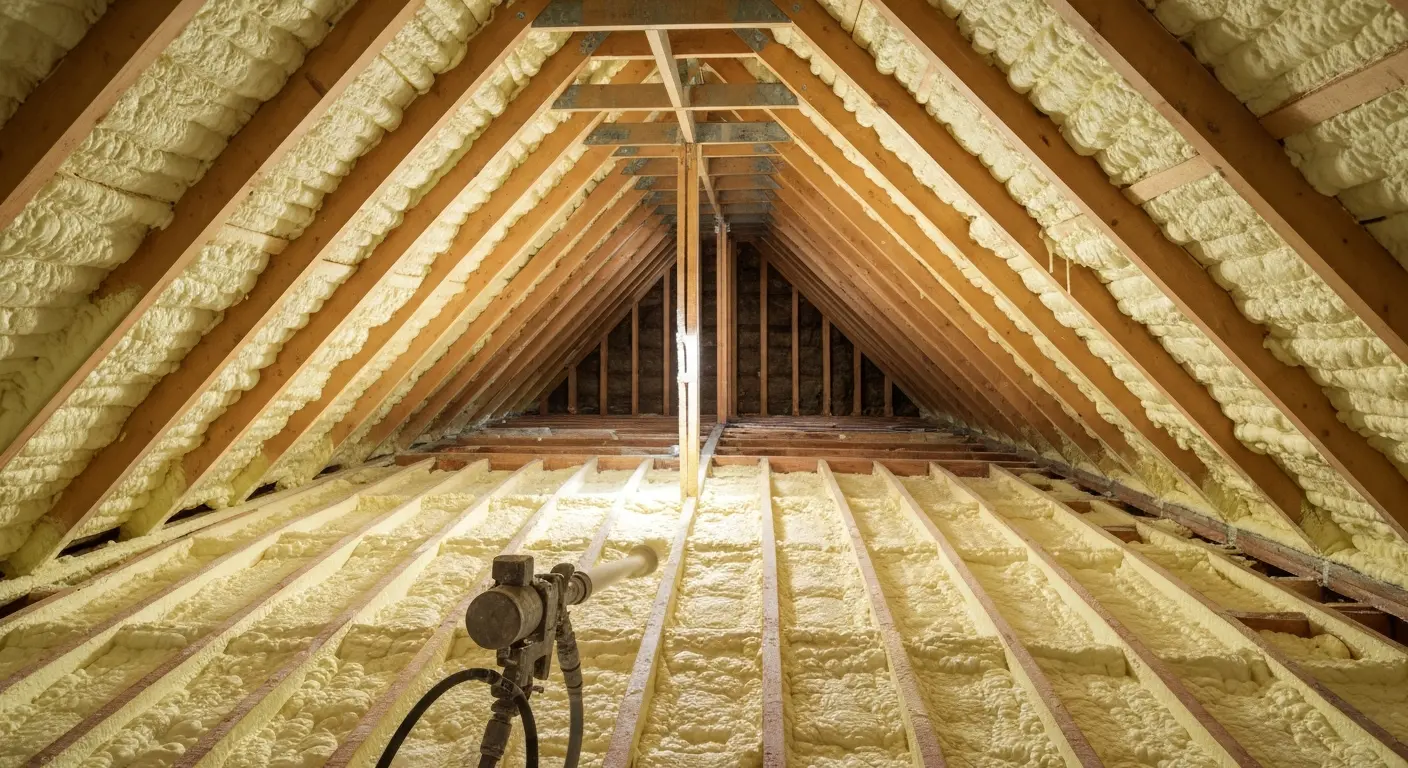 Spray foam insulation in Vienna attic