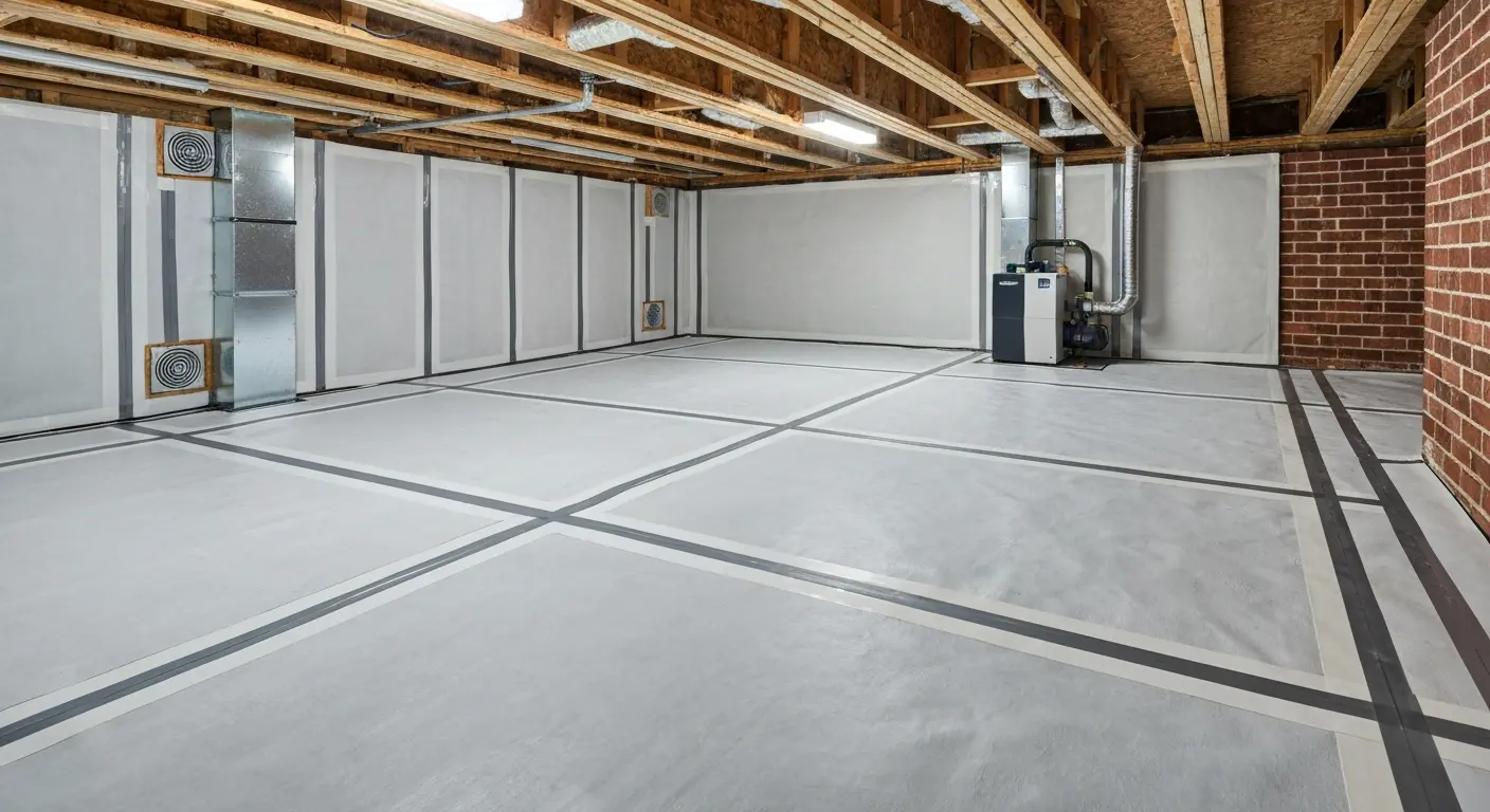 Sealed crawl space with insulated walls