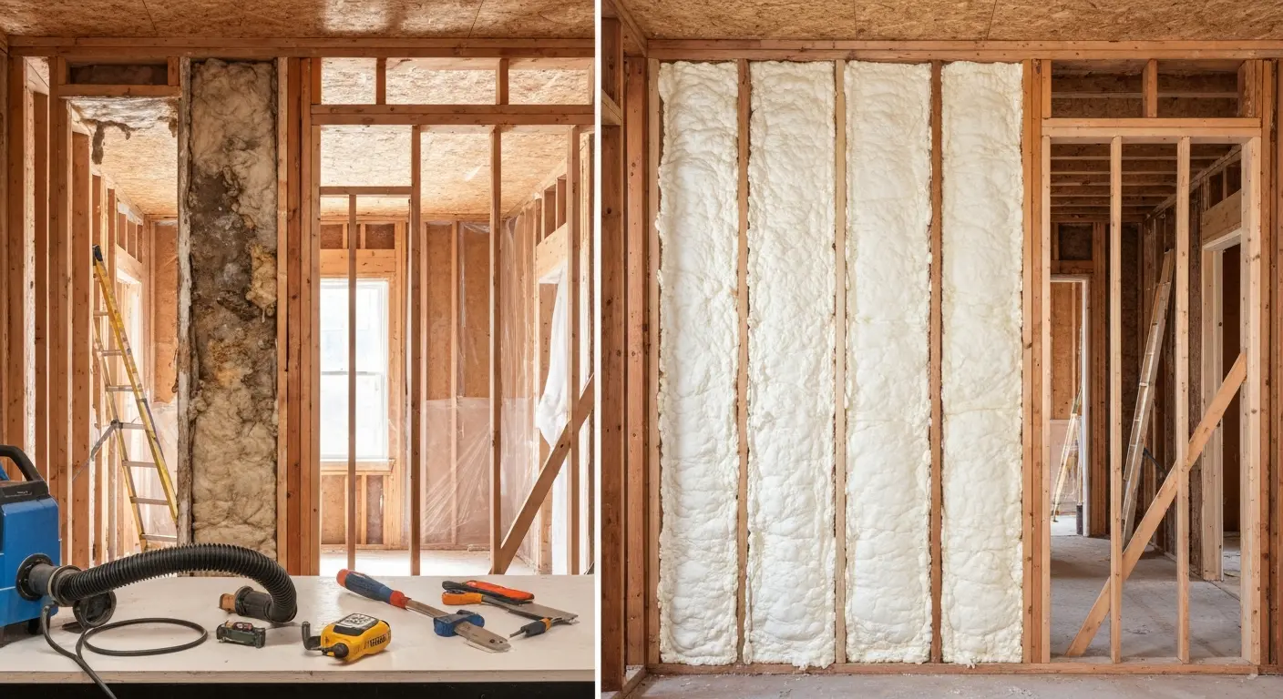 Old insulation removal and replacement