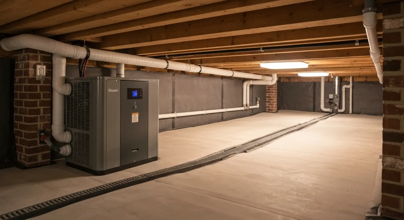 Dehumidifier in crawl space