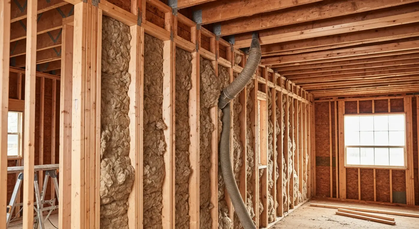 Blown-in insulation installation