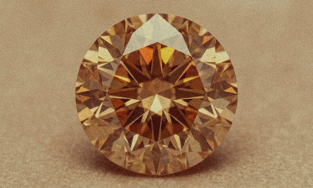 A finished memorial diamond, cut and polished