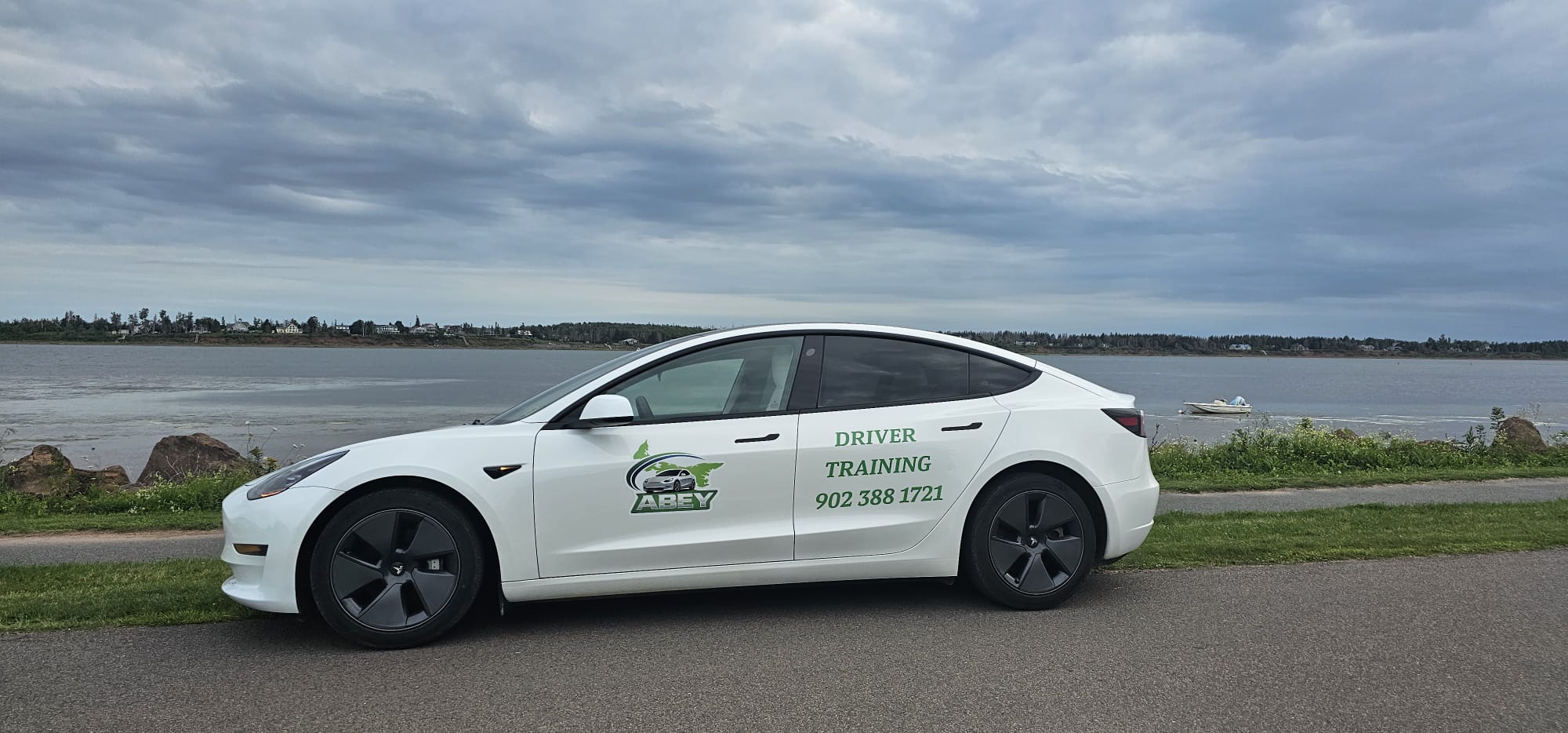 Driving lessons in Crapaud, PEI — one-on-one instruction in a Tesla