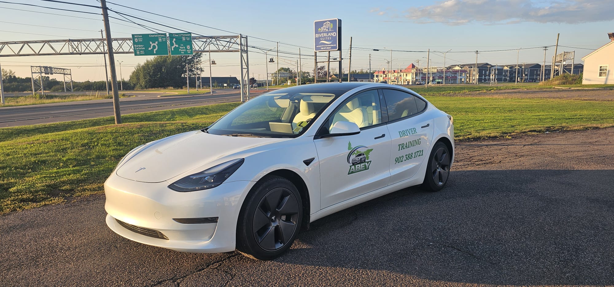 Driving lessons in Stratford, PEI — one-on-one instruction in a Tesla