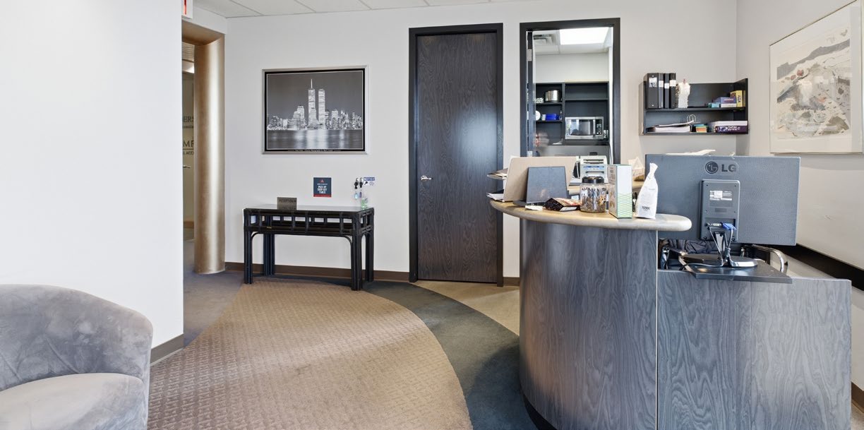 Reception area with front desk