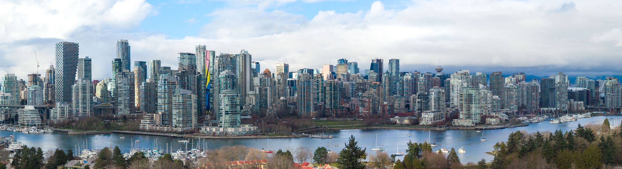 Vancouver skyline panoramic view from office