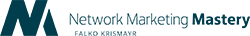 The image is the logo of Network Marketing Mastery, featuring a stylized diamond shape with interconnected lines, symbolizing growth and connectivity in network marketing.