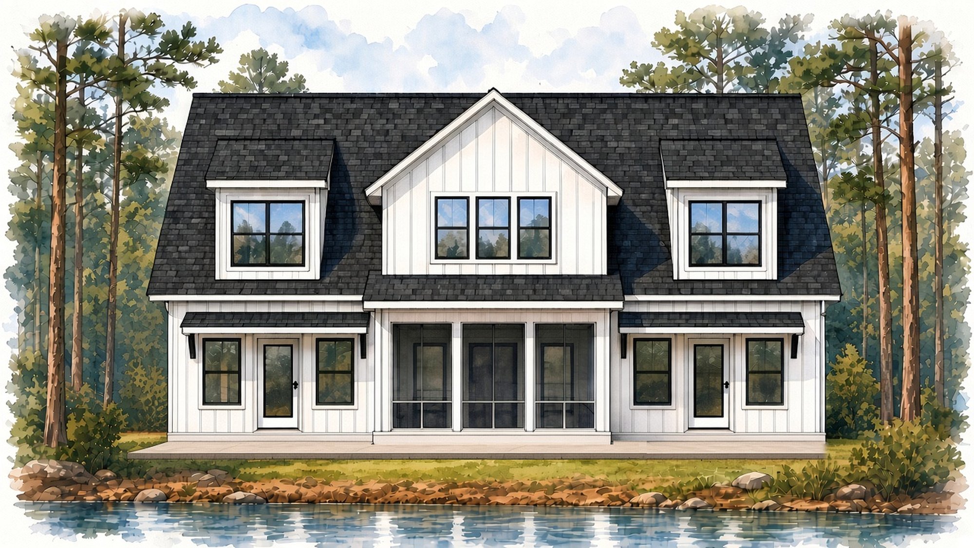 Grants Getaway lake side render