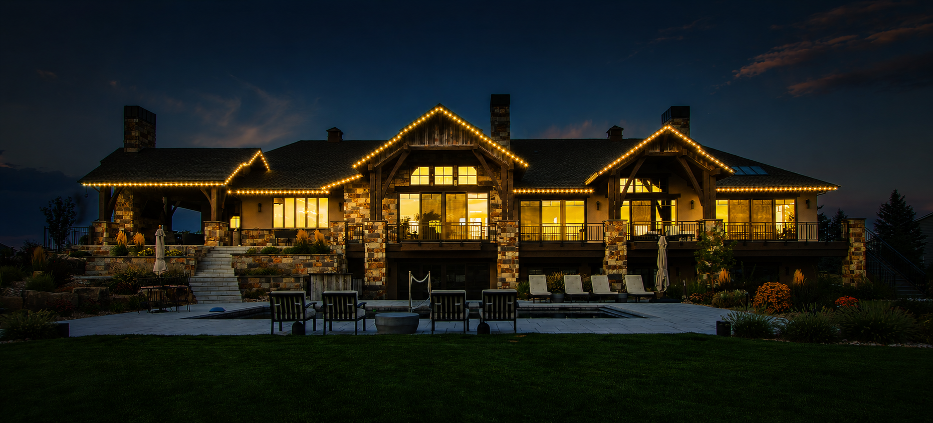 Ark Lights permanent LED lighting installation at night