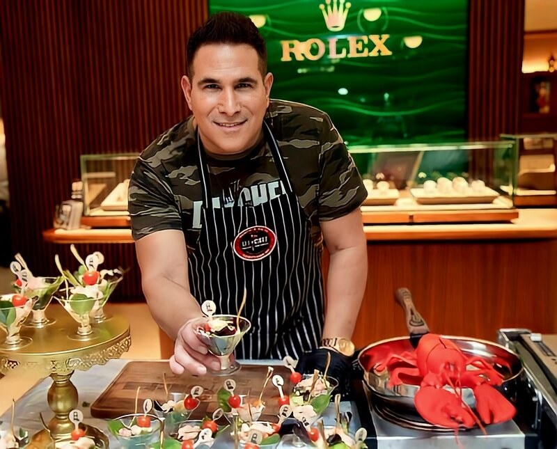 DJ CHEF at a corporate brand event presenting gourmet food