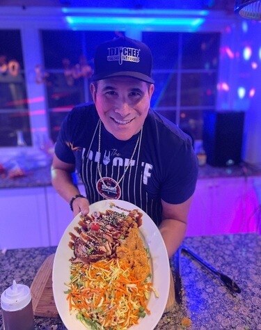 DJ CHEF preparing gourmet food live