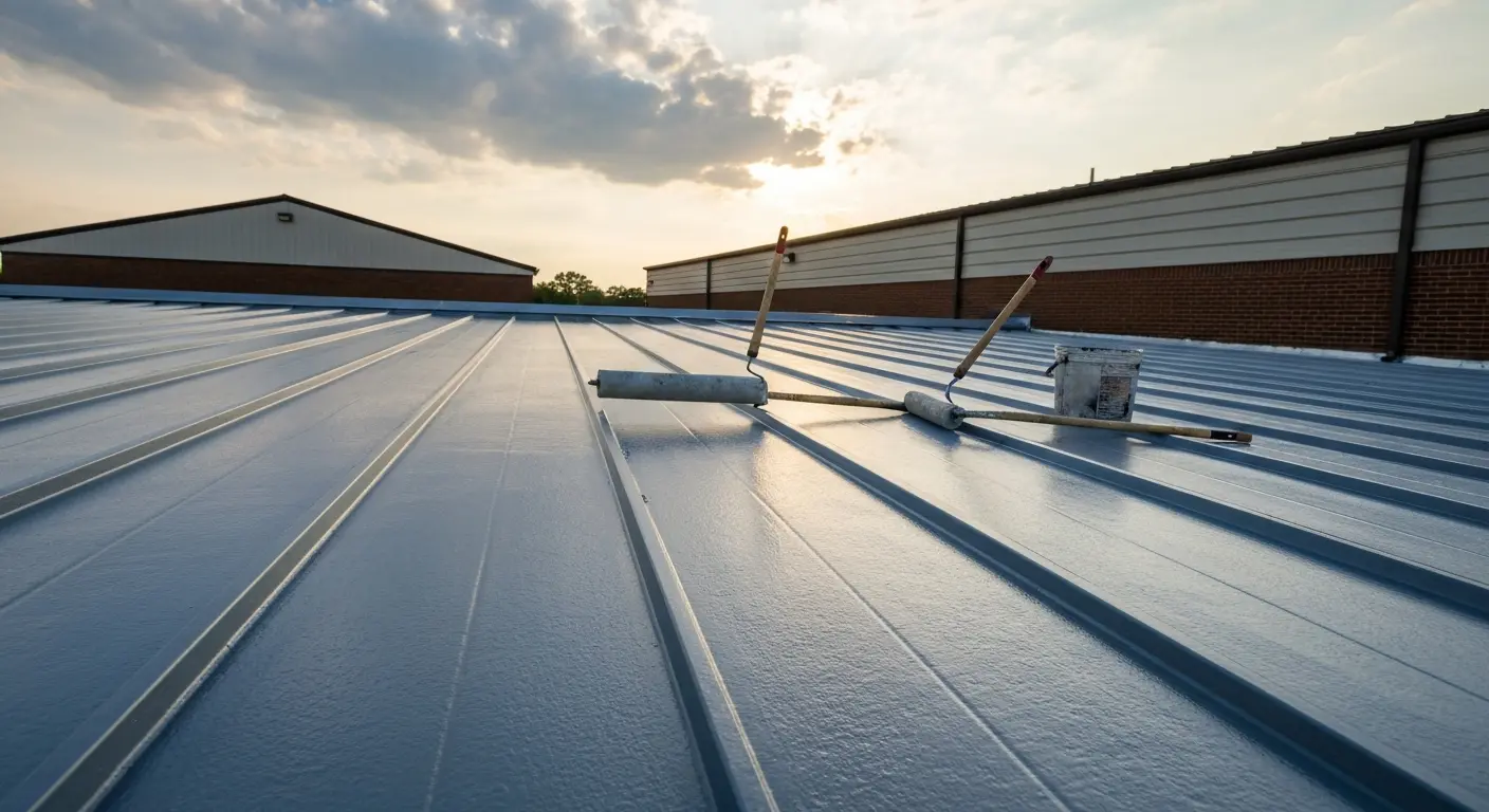 Metal roof coating system for Springfield commercial building